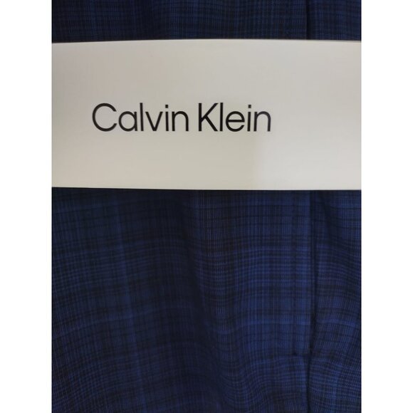 Calvin Klein Slim Fit Men's Blue Plaid Dress Pants 38W x 32L - Picture 7 of 8